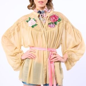 Amora Chiffon Hand - Embellished Blouse / Top
